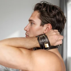 Strict Leather Wrist-to-Neck Restraint 7 Strict Leather Wrist-to-Neck Restraint -Boyz Shop AB381 Image 02