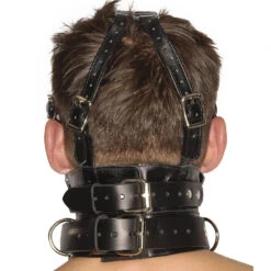 Strict Leather Premium Muzzle With Blindfold And Gag -Boyz Shop AB471 crop 1