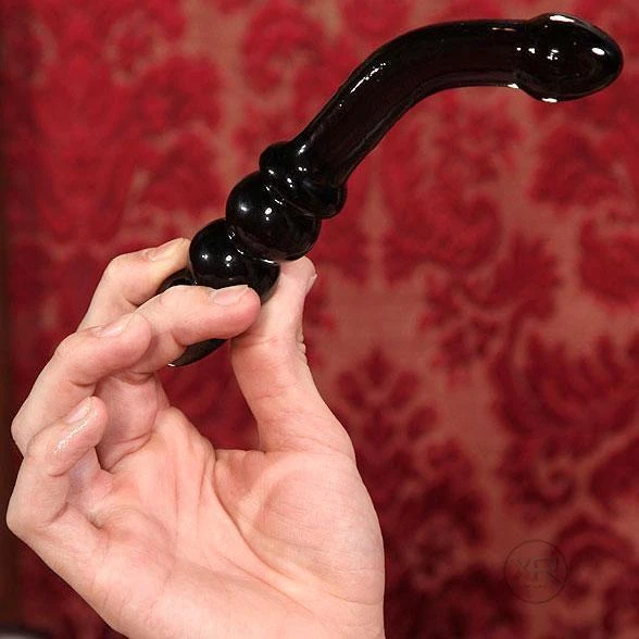 Smoky Jade Curved Glass Dildo 2 Smoky Jade Curved Glass Dildo - Image 2