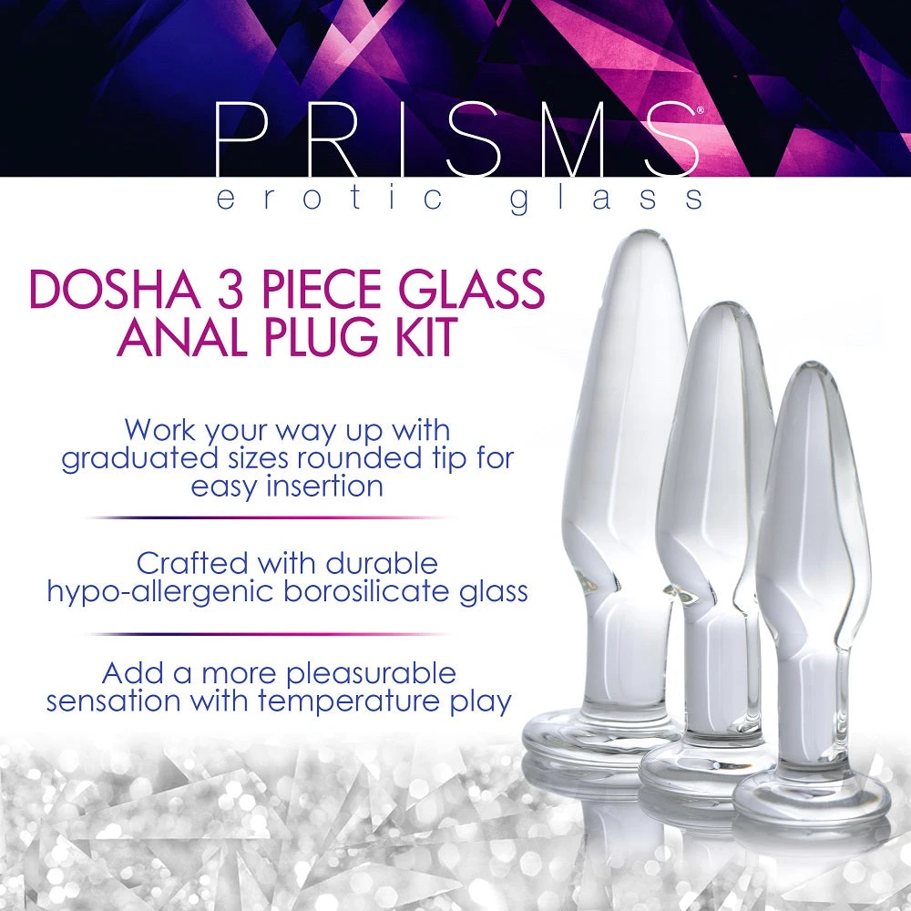 3pc Dosha Glass Anal Plug Kit 2 3pc Dosha Glass Anal Plug Kit - Image 2
