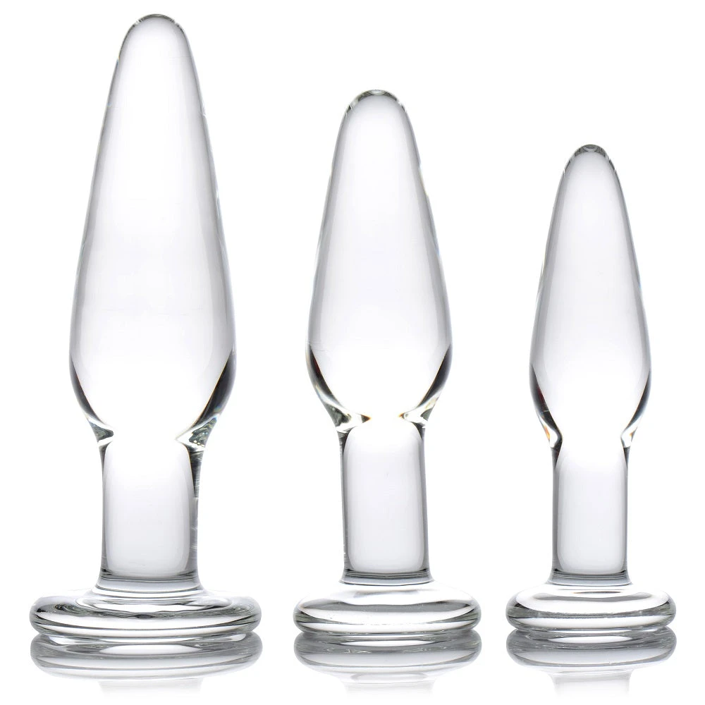 3pc Dosha Glass Anal Plug Kit 1 3pc Dosha Glass Anal Plug Kit