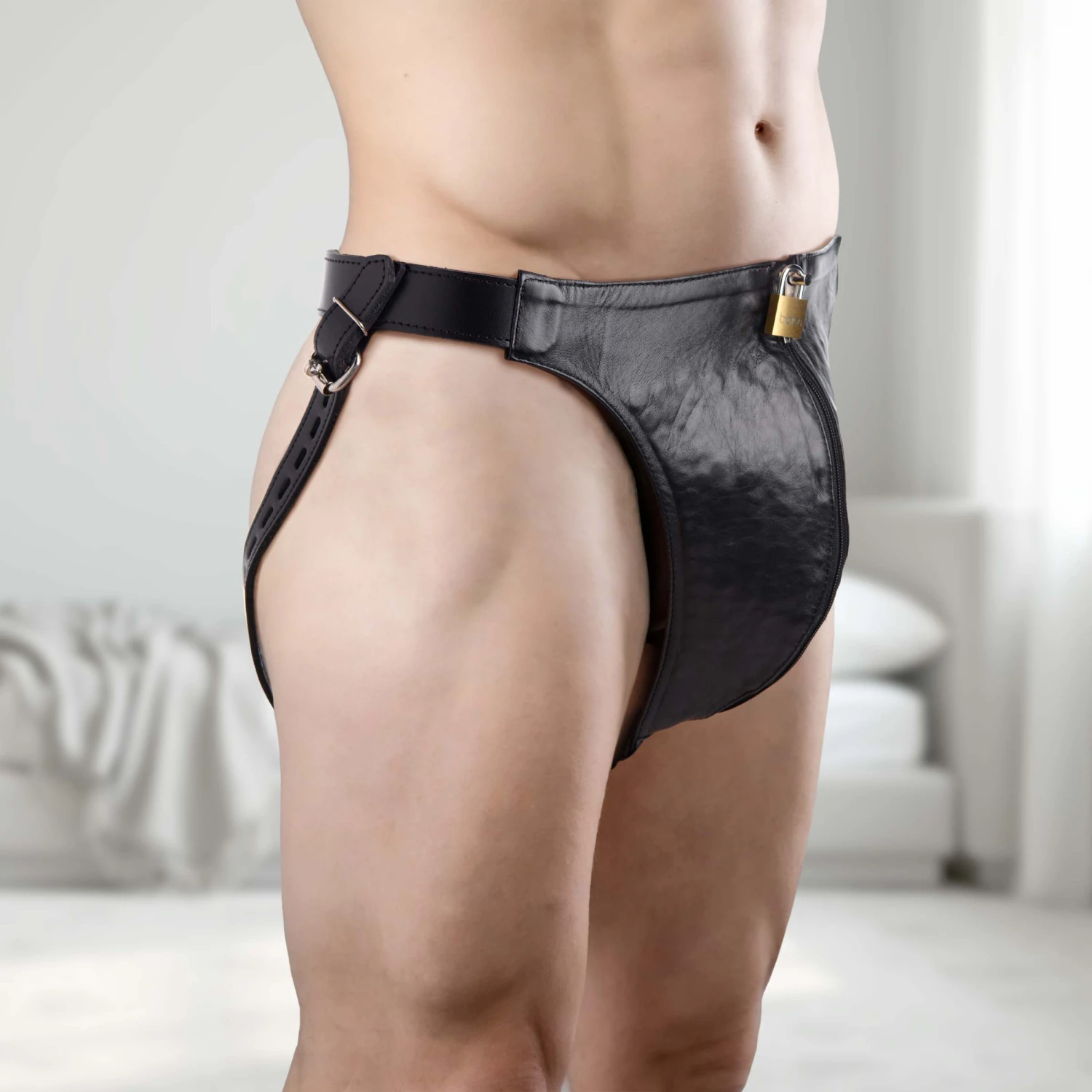 Spiked Leather Confinement Jockstrap 1 Spiked Leather Confinement Jockstrap