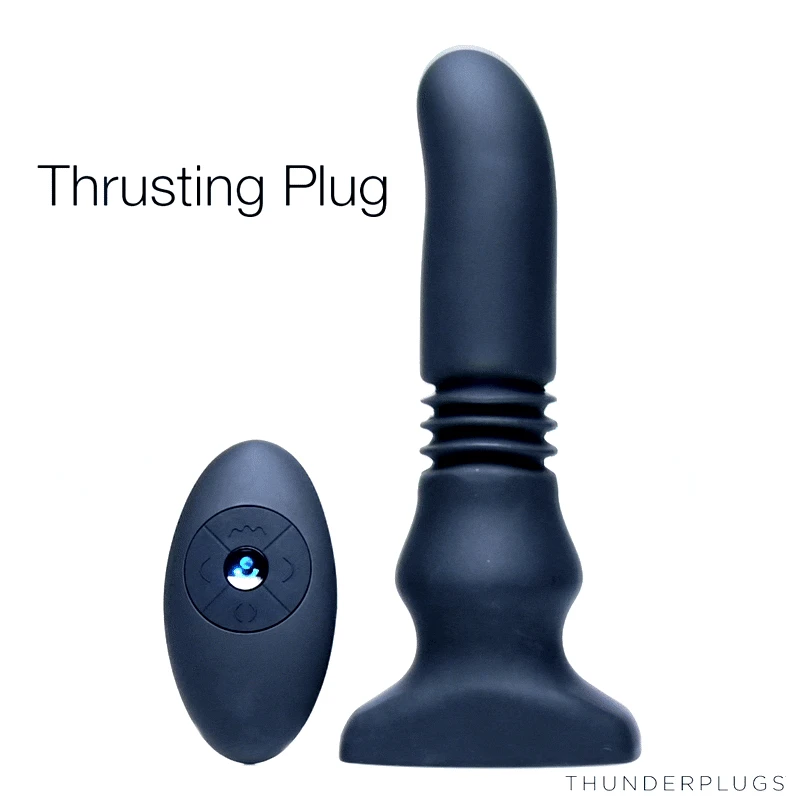 Silicone Vibrating And Thrusting Plug With Remote Control 1 Silicone Vibrating And Thrusting Plug With Remote Control