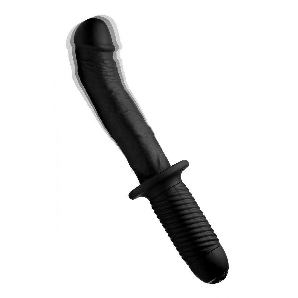 The Large Realistic 10X Silicone Vibrator With Handle 2 The Large Realistic 10X Silicone Vibrator With Handle - Image 2