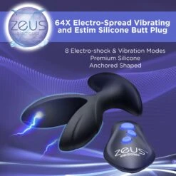 64X Electro-Spread Vibrating And Estim Silicone Butt Plug 9 64X Electro-Spread Vibrating And Estim Silicone Butt Plug -Boyz Shop AG550 01b