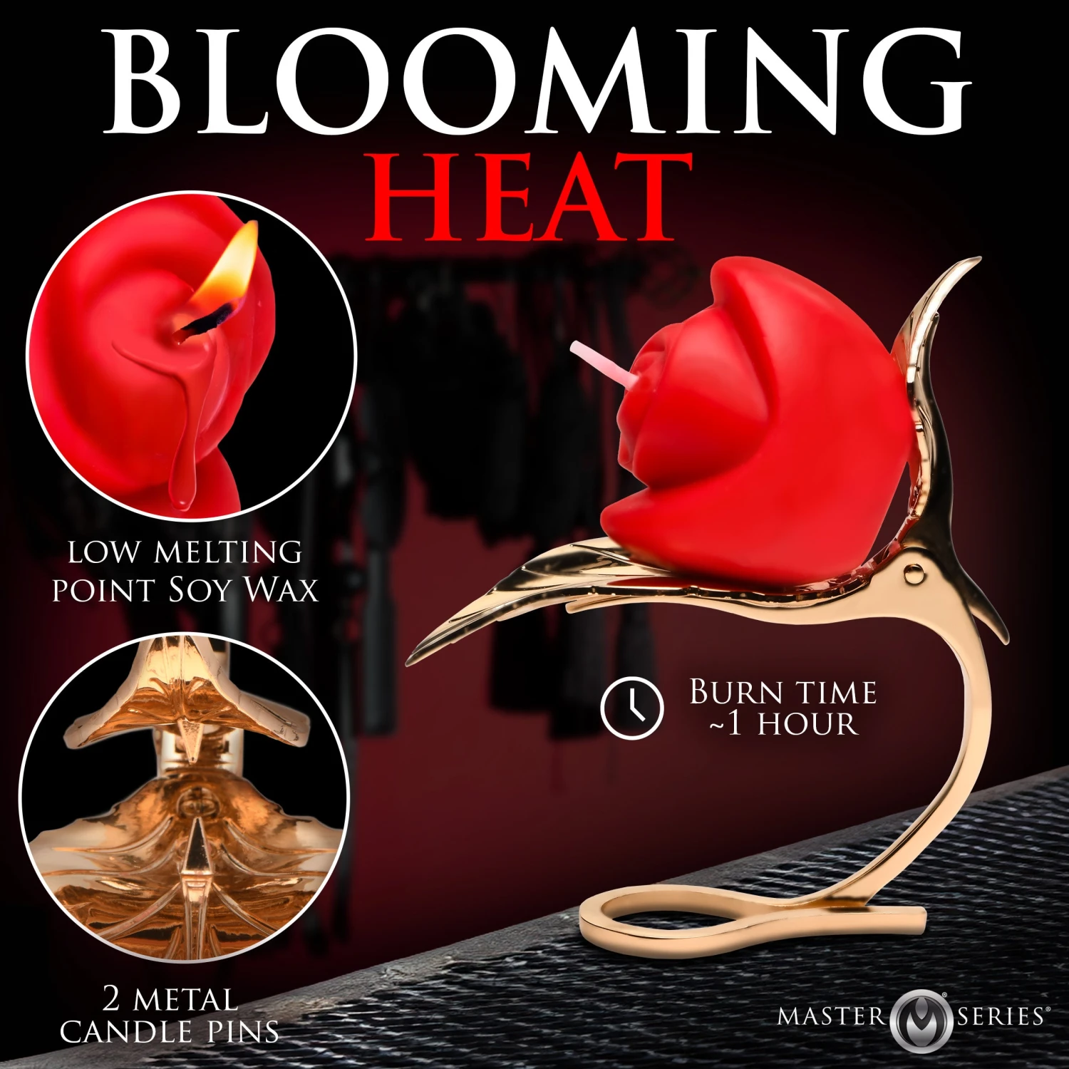 Master Series Burning Passion Rose Candle With Holder 4 Master Series Burning Passion Rose Candle With Holder - Image 4