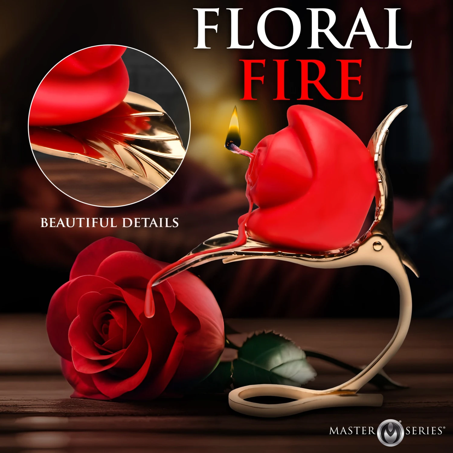 Master Series Burning Passion Rose Candle With Holder 5 Master Series Burning Passion Rose Candle With Holder - Image 5