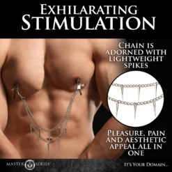 Master Series Daggers Double Chain Nipple Clamps 10 Master Series Daggers Double Chain Nipple Clamps -Boyz Shop AH248 02M