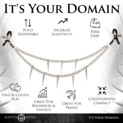 Master Series Daggers Double Chain Nipple Clamps 12 Master Series Daggers Double Chain Nipple Clamps -Boyz Shop AH248 04