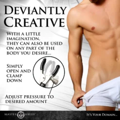 Master Series Daggers Double Chain Nipple Clamps 13 Master Series Daggers Double Chain Nipple Clamps -Boyz Shop AH248 05M