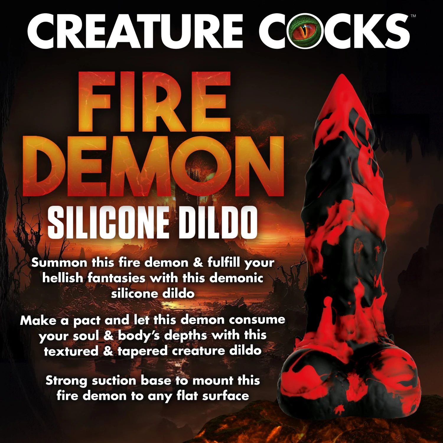 Fire Demon Monster Silicone Dildo 2 Fire Demon Monster Silicone Dildo - Image 2