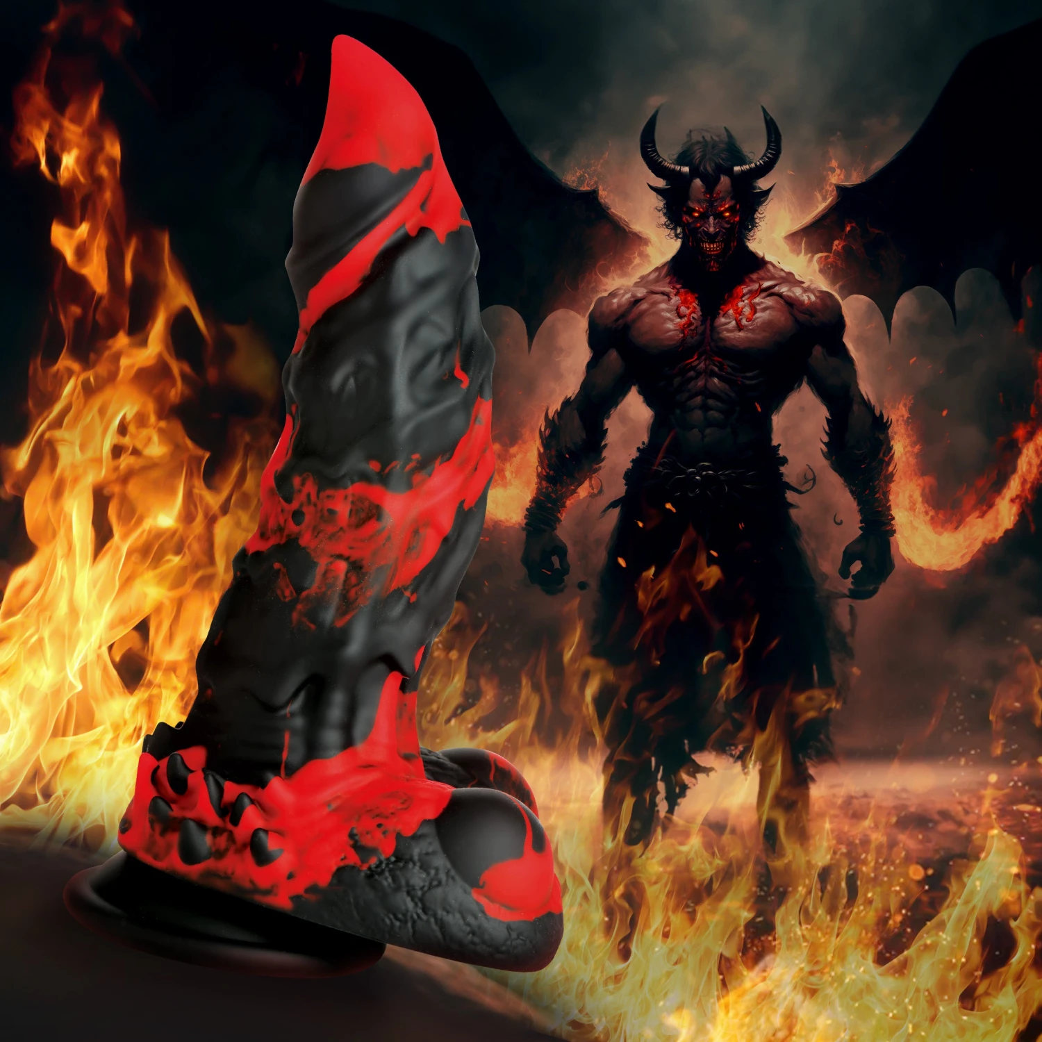 Fire Demon Monster Silicone Dildo 1 Fire Demon Monster Silicone Dildo
