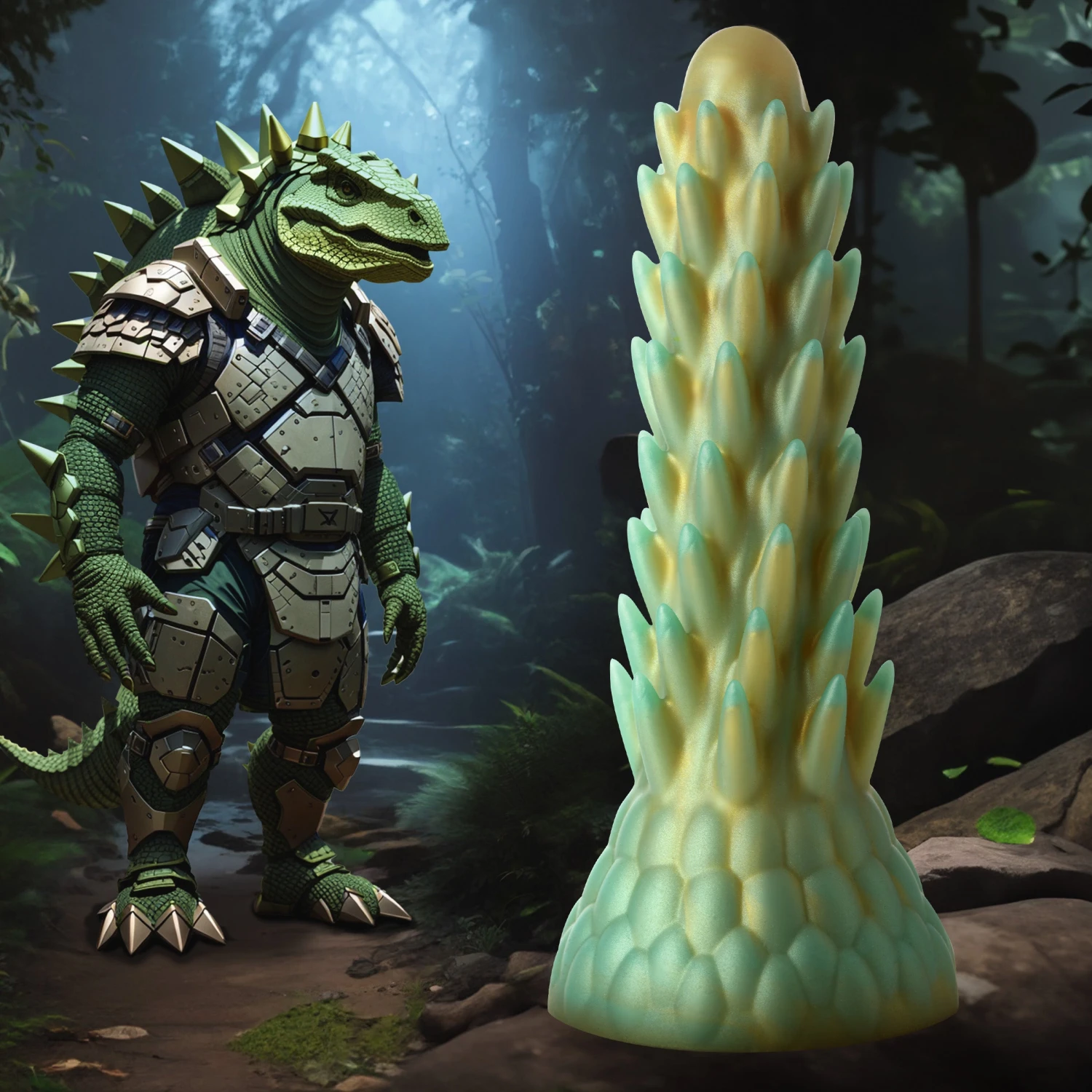 Stegosaurus Spiky Reptile Silicone Dildo 1 Stegosaurus Spiky Reptile Silicone Dildo