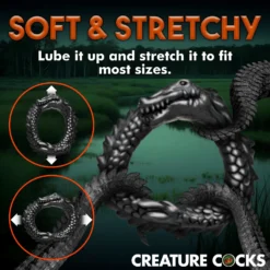 Black Caiman Silicone Cock Ring -Boyz Shop AH297 06