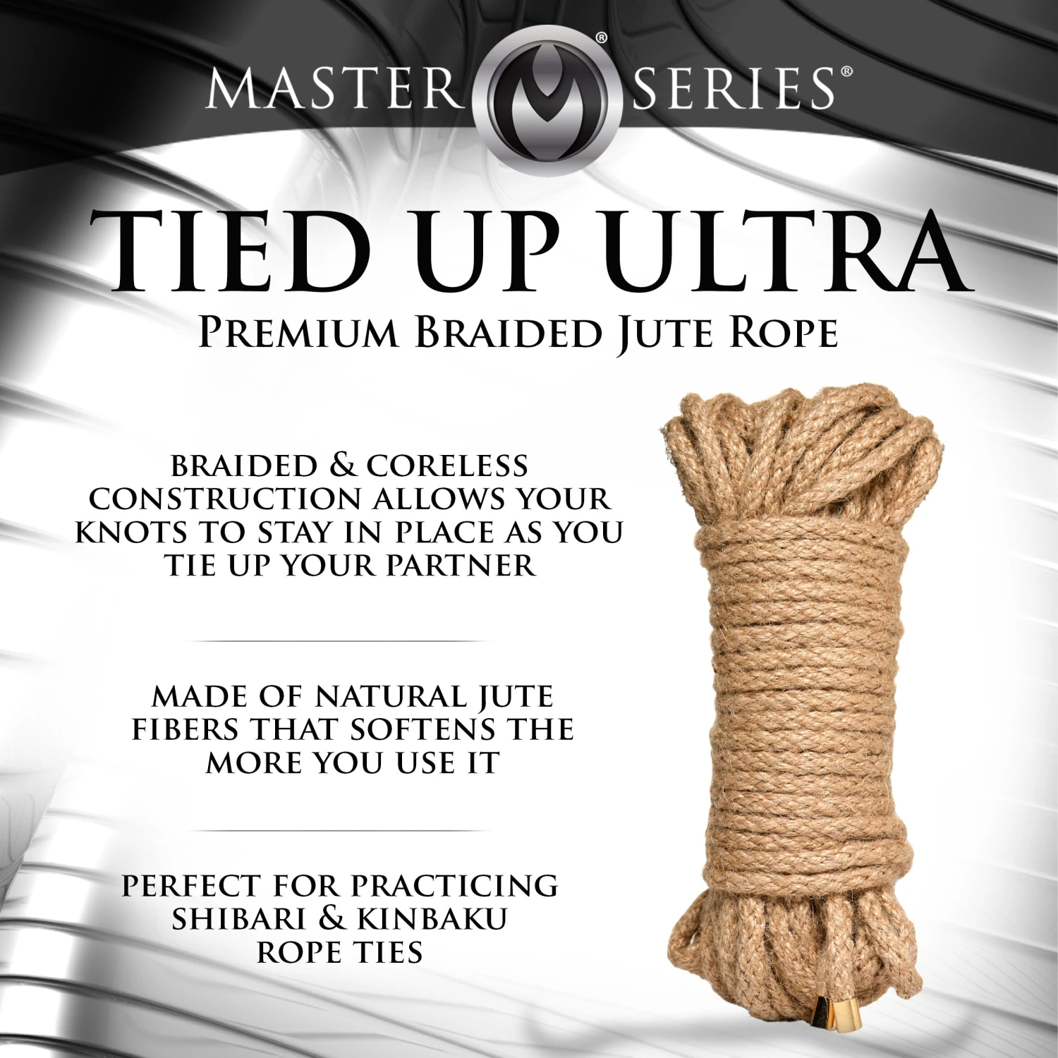 Master Series 50ft Premium Braided Jute Bondage Rope 2 Master Series 50ft Premium Braided Jute Bondage Rope - Image 2