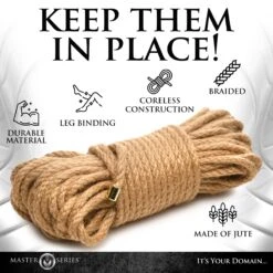 Master Series 50ft Premium Braided Jute Bondage Rope 9 Master Series 50ft Premium Braided Jute Bondage Rope -Boyz Shop AH299 50 04