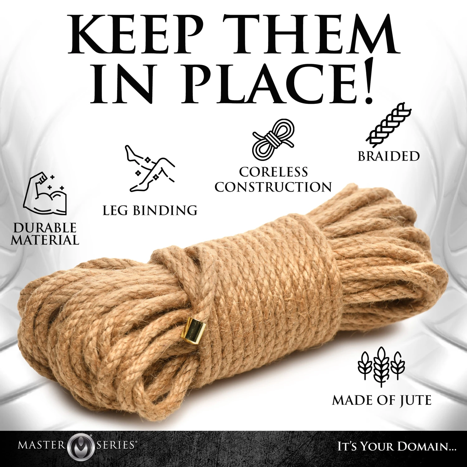 Master Series 50ft Premium Braided Jute Bondage Rope 5 Master Series 50ft Premium Braided Jute Bondage Rope - Image 5