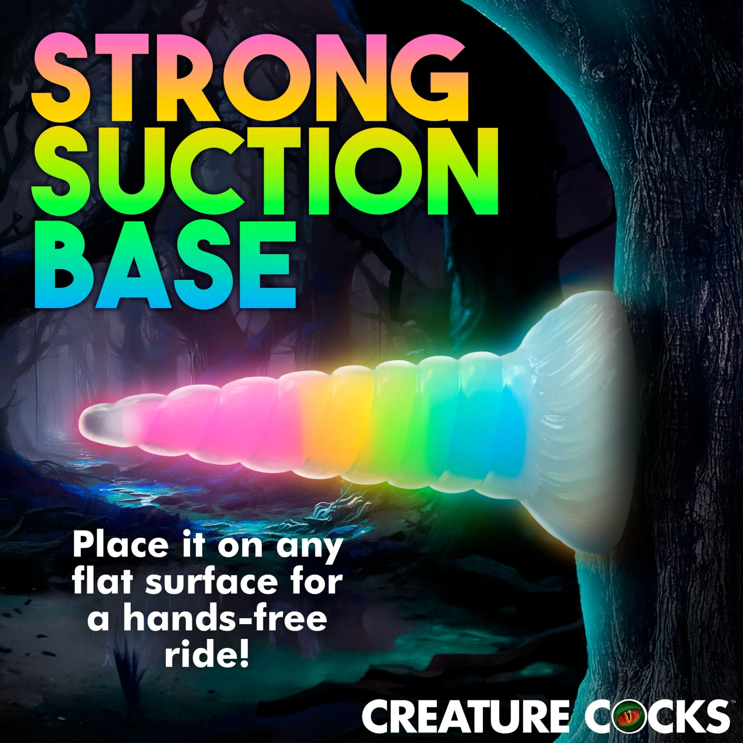 Uni-Glow Glow-In-The-Dark Rainbow Silicone Dildo 8 Uni-Glow Glow-In-The-Dark Rainbow Silicone Dildo - Image 8