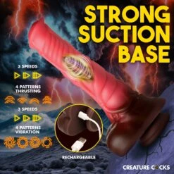 Deluxe Centaur Thrusting & Vibrating Silicone Dildo 11 Deluxe Centaur Thrusting & Vibrating Silicone Dildo -Boyz Shop AH328 03