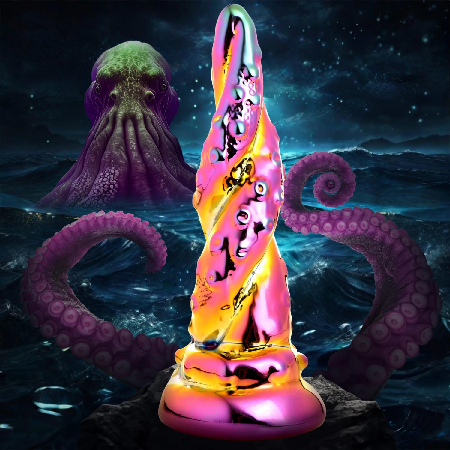 Enchantress Rainbow Glass Dildo 1 Enchantress Rainbow Glass Dildo
