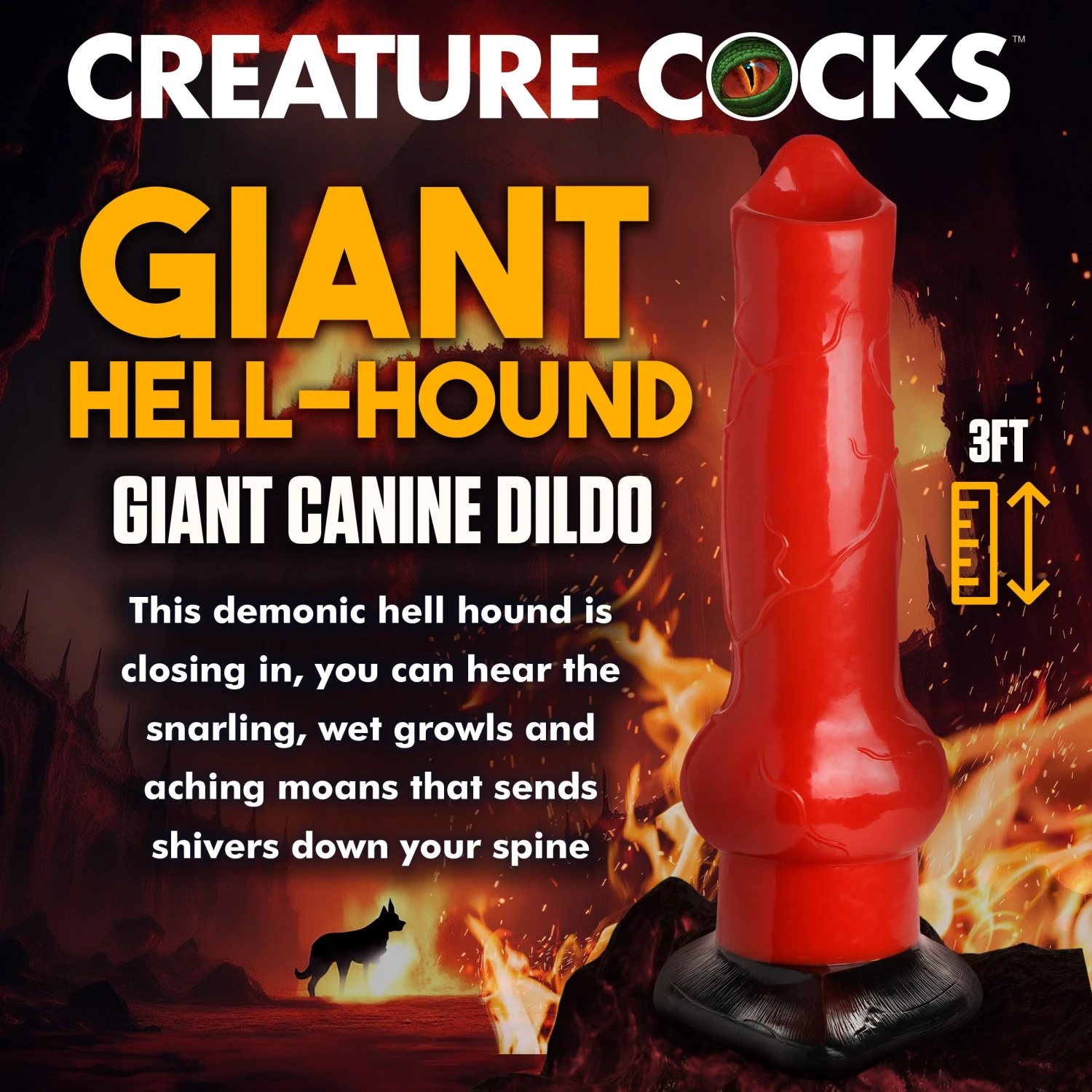 Giant Hell-Hound Canine 3ft Dildo 2 Giant Hell-Hound Canine 3ft Dildo - Image 2