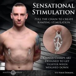 Master Series Primal Spiked Clover Nipple Clamps -Boyz Shop AH351 06M