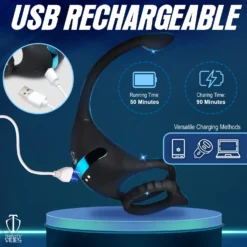 Vibrating Silicone Cock Ring And Anal Stimulator 11 Vibrating Silicone Cock Ring And Anal Stimulator -Boyz Shop AH399 04