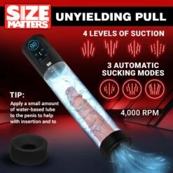 Size Matters Sucking Penis Pump With Digital Display -Boyz Shop AH406 02