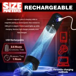 Size Matters Sucking Penis Pump With Digital Display -Boyz Shop AH406 07