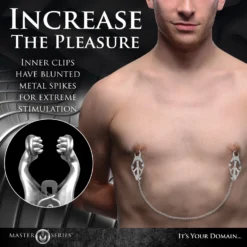 Master Series Tyrant Spiked Clover Nipple Clamps -Boyz Shop AH431 02 M