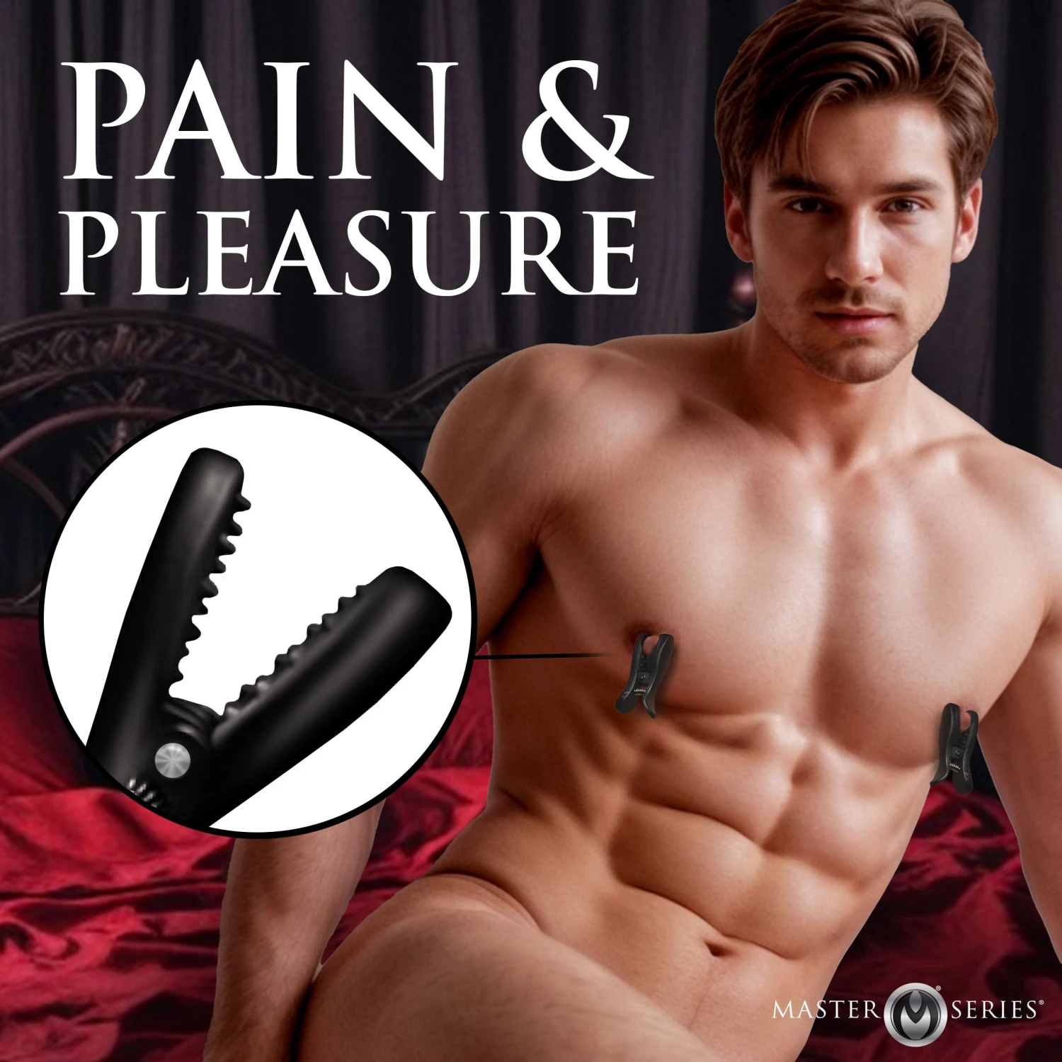 Master Series Dark Grip Wireless Vibrating Nipple Clamps With Rechargeable Case 2 Master Series Dark Grip Wireless Vibrating Nipple Clamps With Rechargeable Case - Image 2