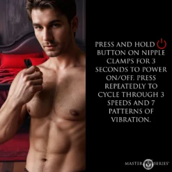 Master Series Dark Grip Wireless Vibrating Nipple Clamps With Rechargeable Case 11 Master Series Dark Grip Wireless Vibrating Nipple Clamps With Rechargeable Case -Boyz Shop AH439 05 M