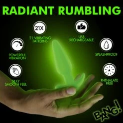 Glow-in-the-Dark Silicone Butt Plug 13 Glow-in-the-Dark Silicone Butt Plug -Boyz Shop AH459 04 M