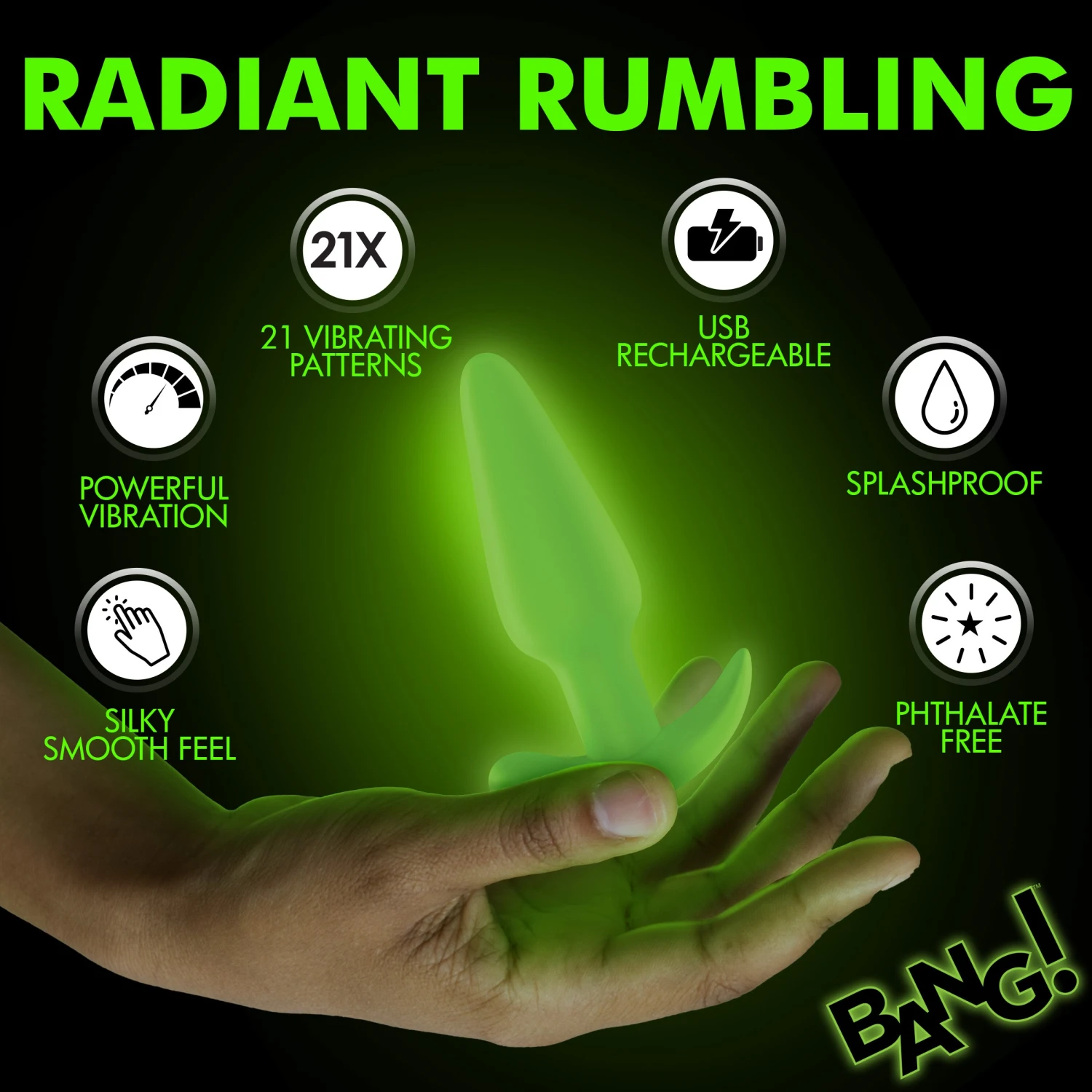 Glow-in-the-Dark Silicone Butt Plug 5 Glow-in-the-Dark Silicone Butt Plug - Image 5