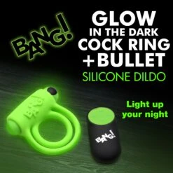 Glow-in-the-Dark Silicone Vibrating Cock Ring -Boyz Shop AH460 01