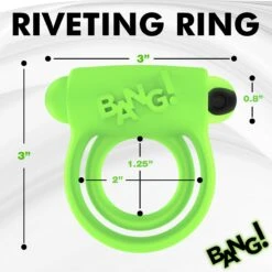 Glow-in-the-Dark Silicone Vibrating Cock Ring -Boyz Shop AH460 03