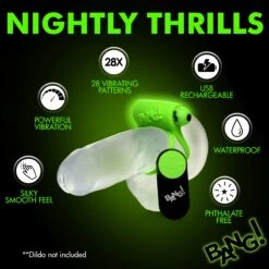 Glow-in-the-Dark Silicone Vibrating Cock Ring -Boyz Shop AH460 04