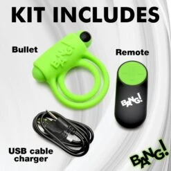 Glow-in-the-Dark Silicone Vibrating Cock Ring -Boyz Shop AH460 06