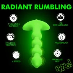 Glow-in-the-Dark Silicone Anal Beads 12 Glow-in-the-Dark Silicone Anal Beads -Boyz Shop AH461 04