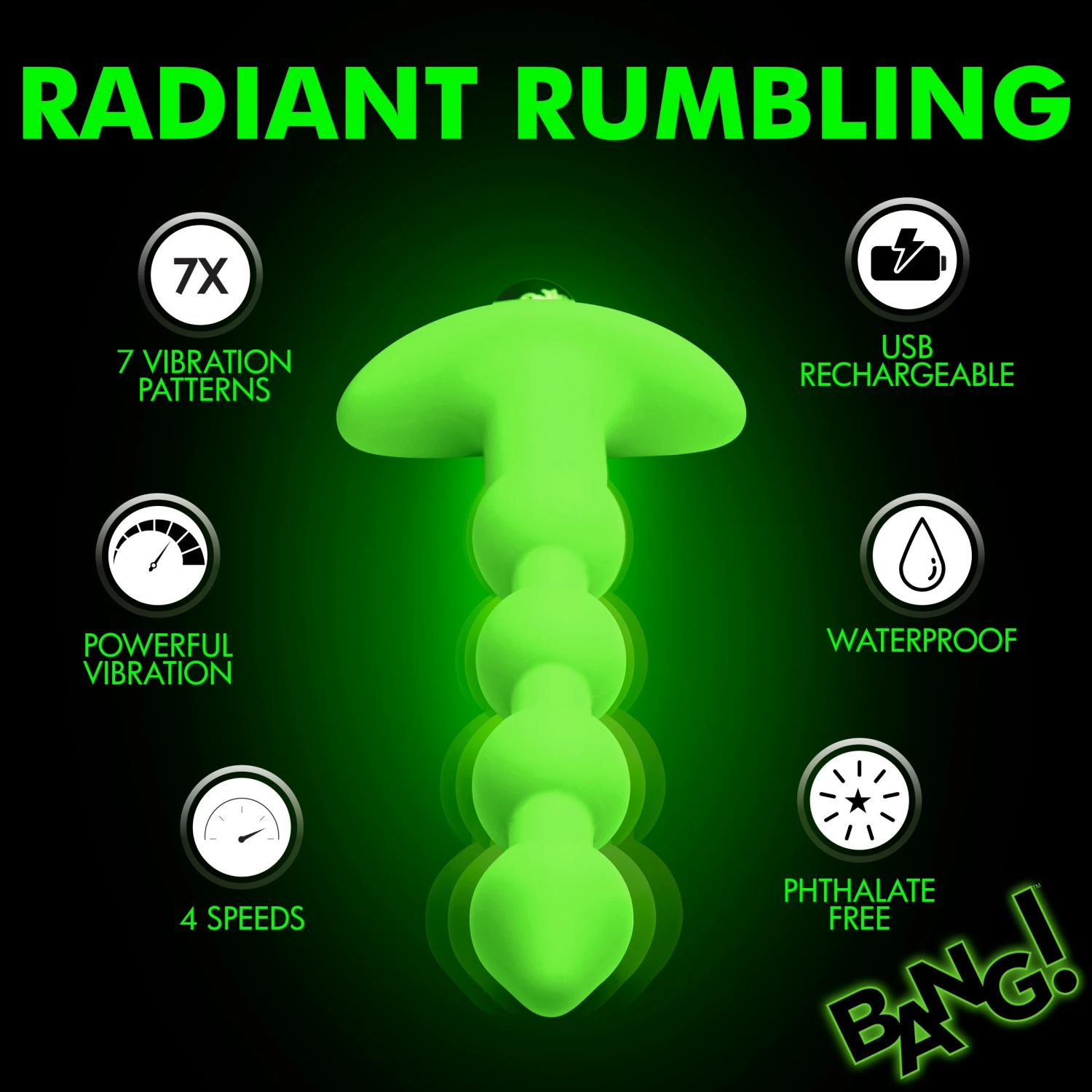 Glow-in-the-Dark Silicone Anal Beads 5 Glow-in-the-Dark Silicone Anal Beads - Image 5