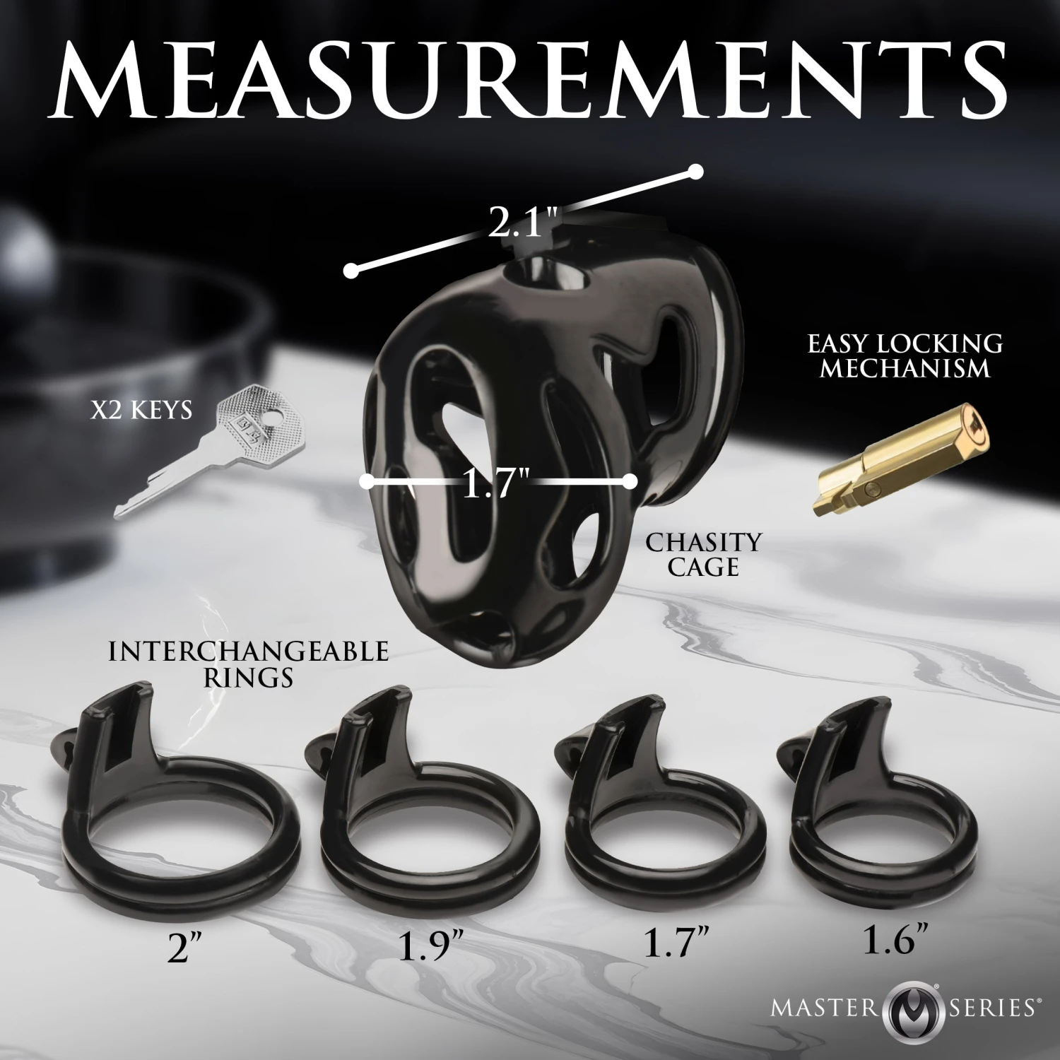 Master Series Hard Stop Chastity Cage 6 Master Series Hard Stop Chastity Cage - Image 6