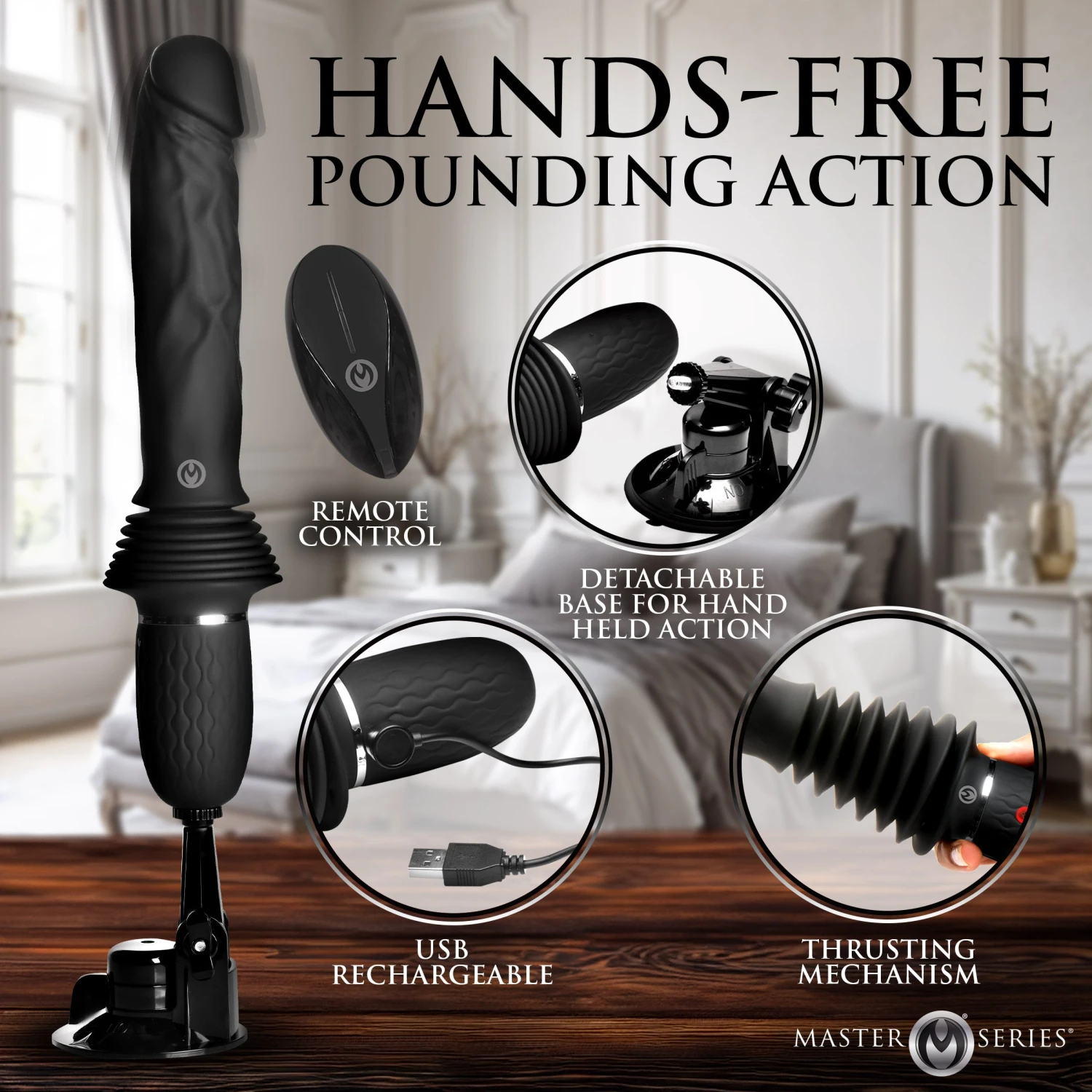 Ultimate Power Pounder Vibrating & Thrusting Silicone Dildo W/ Remote 3 Ultimate Power Pounder Vibrating & Thrusting Silicone Dildo W/ Remote - Image 3
