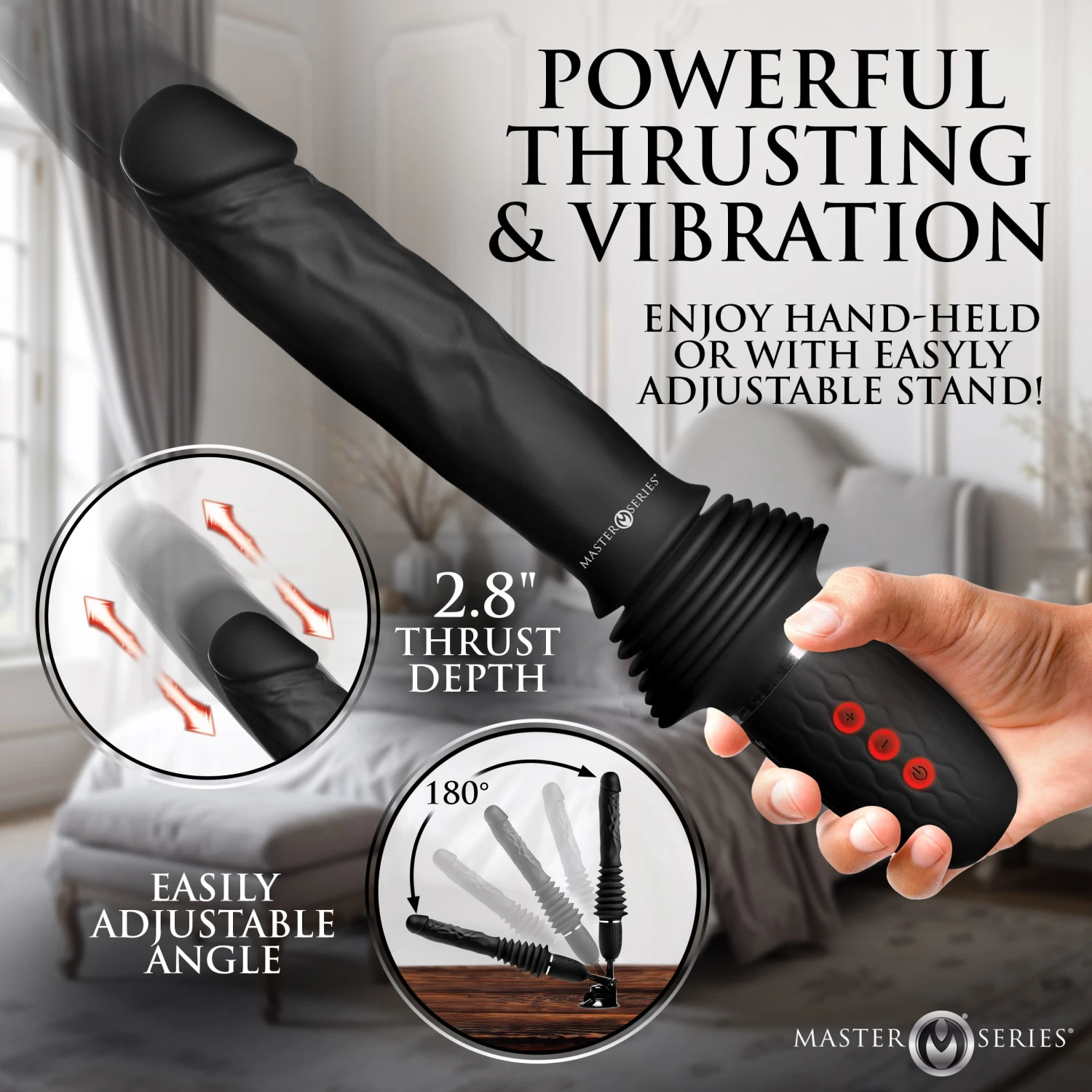 Ultimate Power Pounder Vibrating & Thrusting Silicone Dildo W/ Remote 4 Ultimate Power Pounder Vibrating & Thrusting Silicone Dildo W/ Remote - Image 4