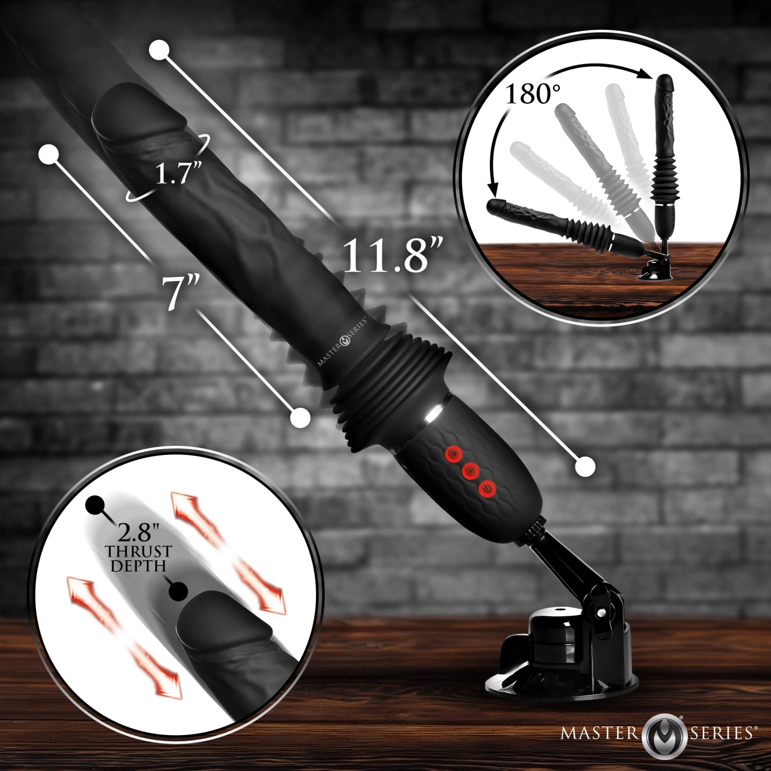 Ultimate Power Pounder Vibrating & Thrusting Silicone Dildo W/ Remote 5 Ultimate Power Pounder Vibrating & Thrusting Silicone Dildo W/ Remote - Image 5