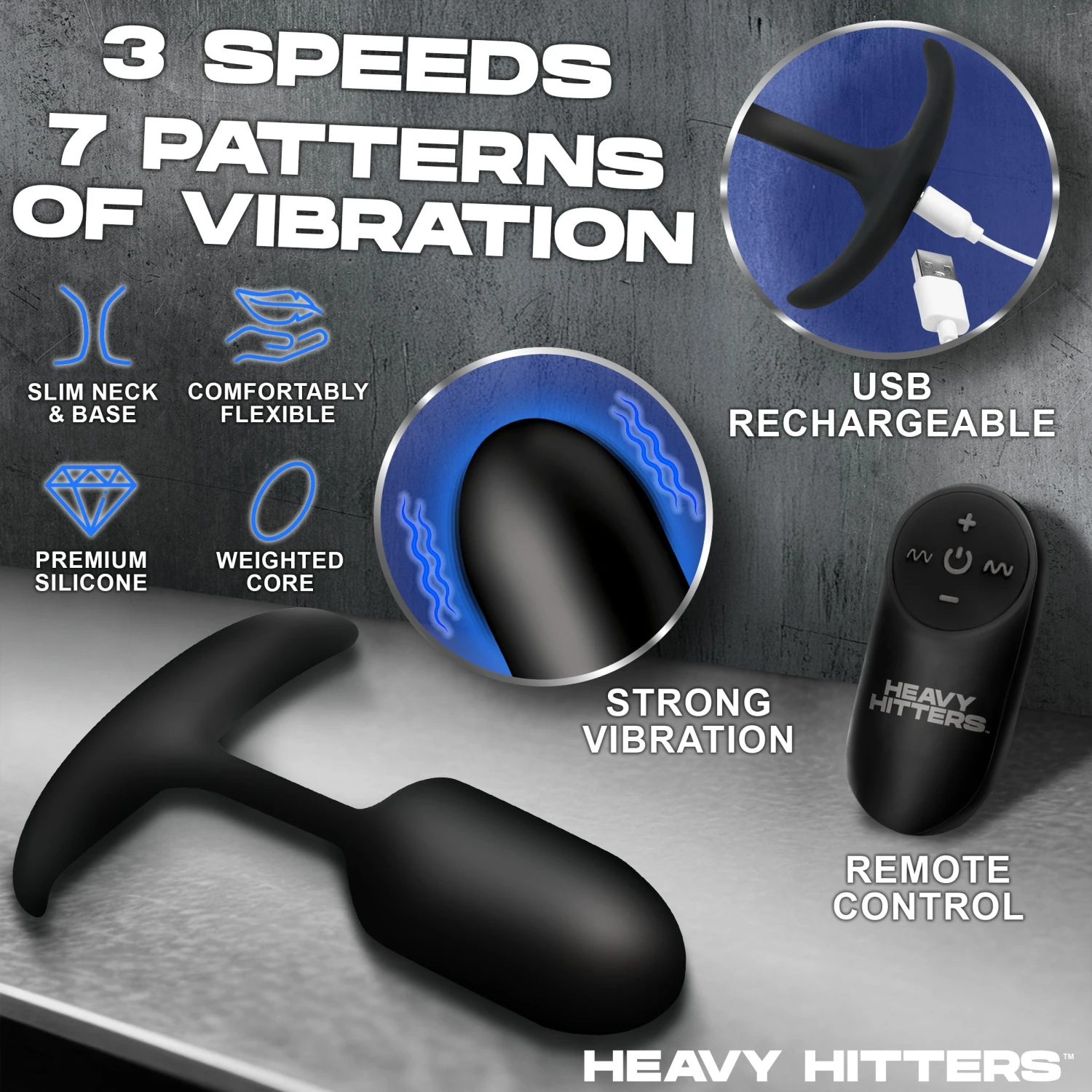 Vibrating Weighted Silicone Anal Plug 2 Vibrating Weighted Silicone Anal Plug - Image 2