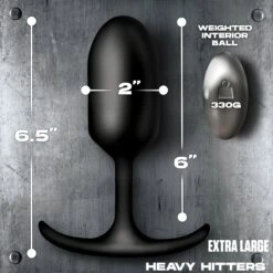 Vibrating Weighted Silicone Anal Plug 9 Vibrating Weighted Silicone Anal Plug -Boyz Shop AH640 XL 02 ExtraLargeA
