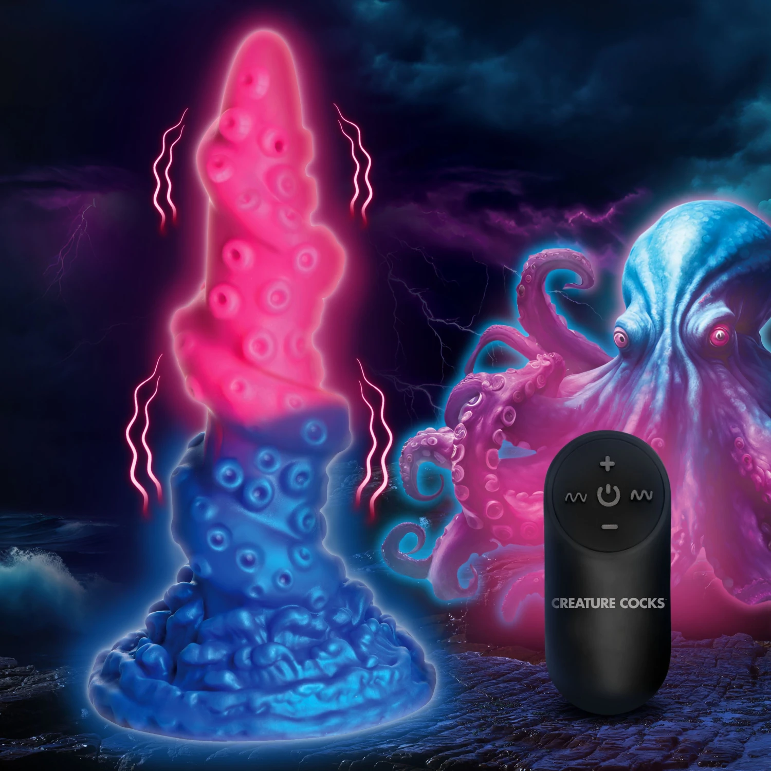 Deluxe Lord Kraken Vibrating Glow-in-the-Dark Silicone Dildo 1 Deluxe Lord Kraken Vibrating Glow-in-the-Dark Silicone Dildo