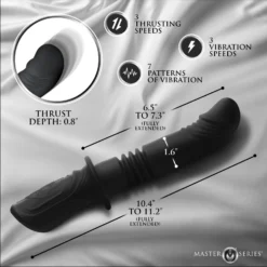 Master Series Power Thrust Thrusting Silicone Vibrator 8 Master Series Power Thrust Thrusting Silicone Vibrator -Boyz Shop AH661 02