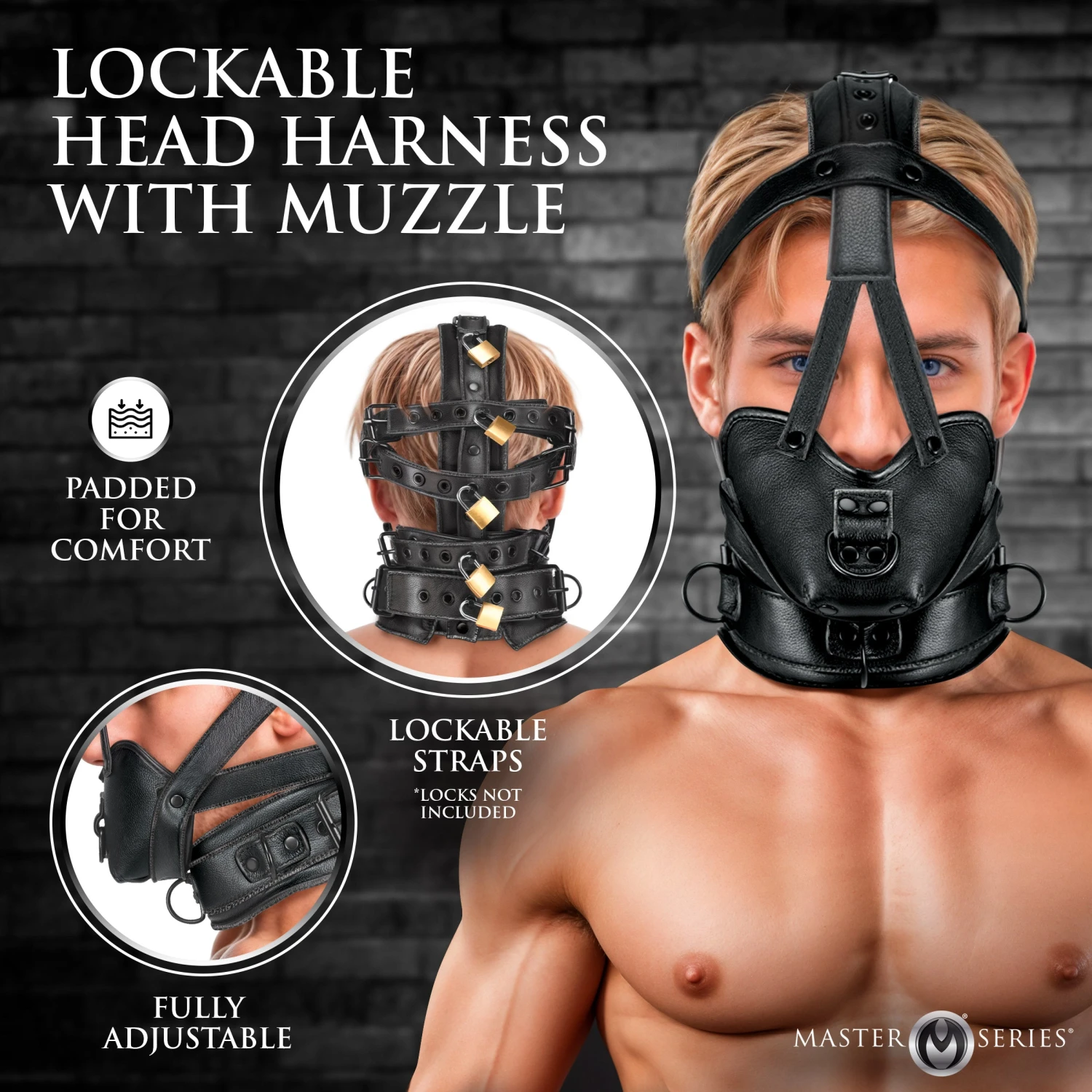 Lockable Head Harness With Muzzle 2 Lockable Head Harness With Muzzle - Image 2