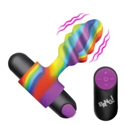 Vibrating Rainbow Butt Plug